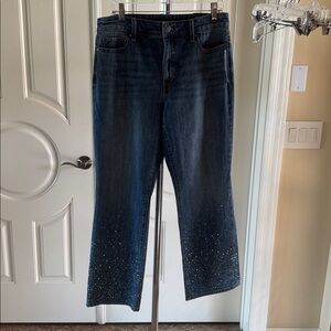 Talbots Midnight Blue Straight Leg Jeans with Sparkle Detail